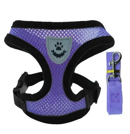 Adjustable Mesh Pet Harness with Leash