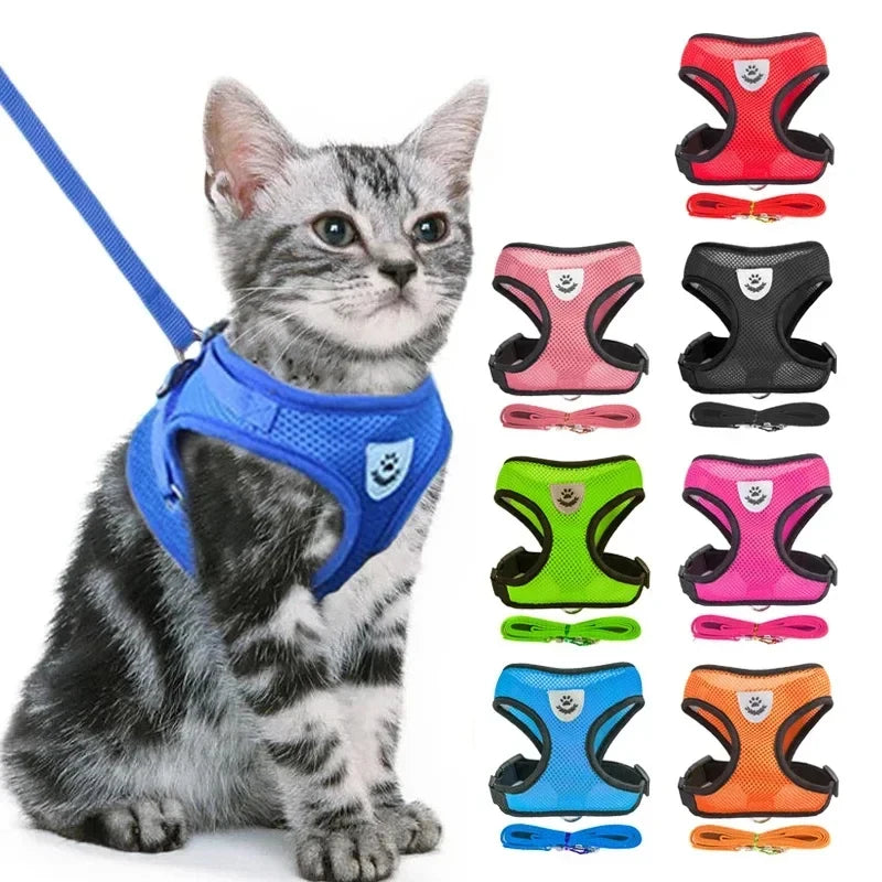 Adjustable Mesh Pet Harness with Leash