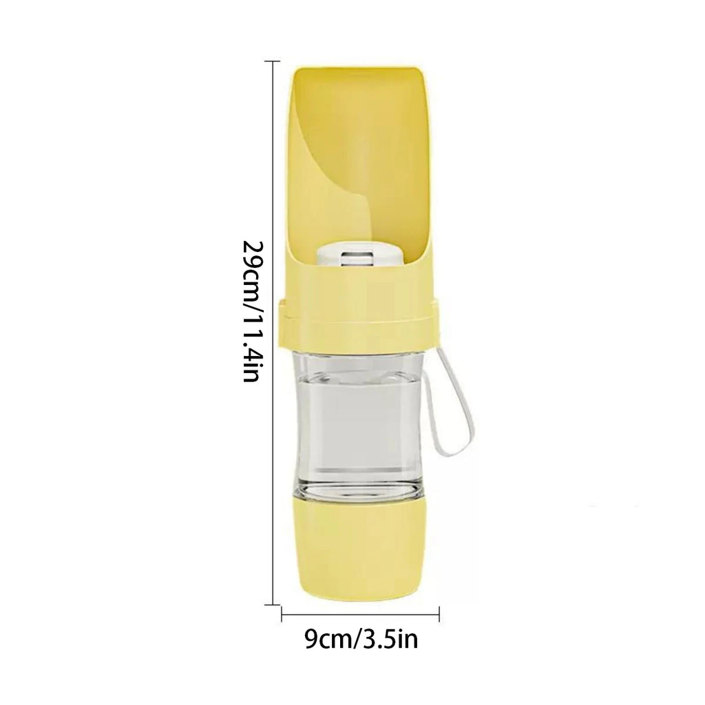 Portable Pet Water Bottle With Food Storage