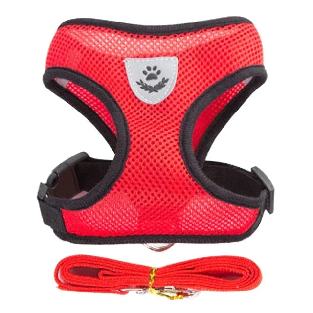 Adjustable Mesh Pet Harness with Leash